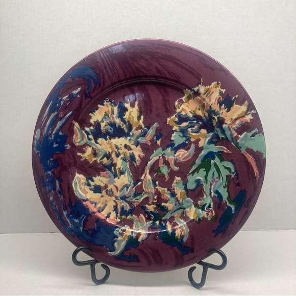 Homer Laughlin‎ Seville 12" Round Platter Plate Rare Purple Floral Signed - Picture 1 of 5